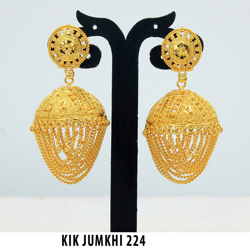 Mahavir Forming Gold Plated Jhumki Earrings  - KIK Jumkhi 224