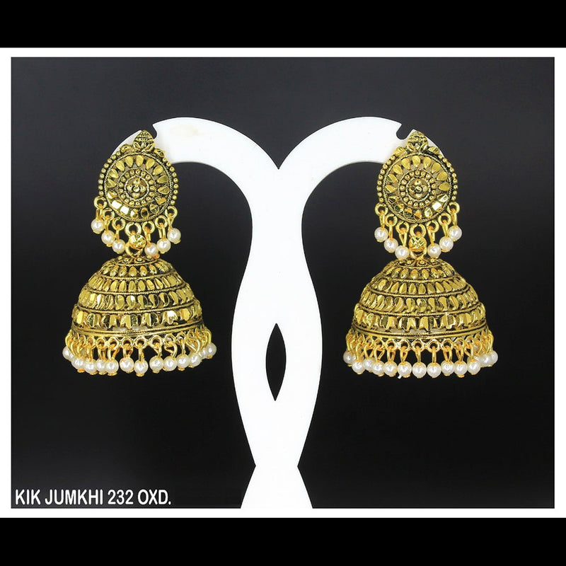 Mahavir Forming Gold Plated Jhumki Earrings  - KIK Jumkhi 232. OXD