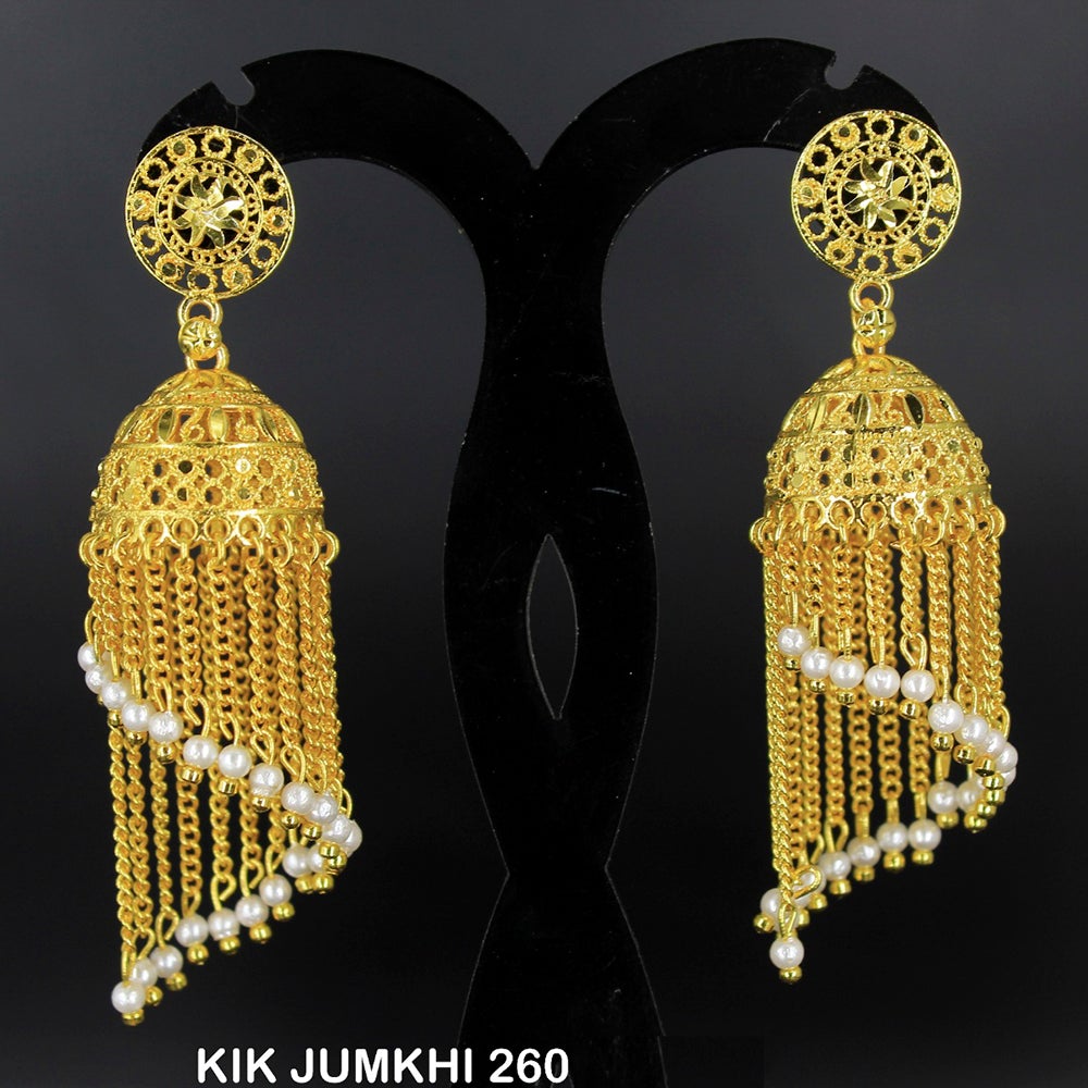 Mahavir Forming Gold Plated Jhumki Earrings  - KIK Jumkhi 260