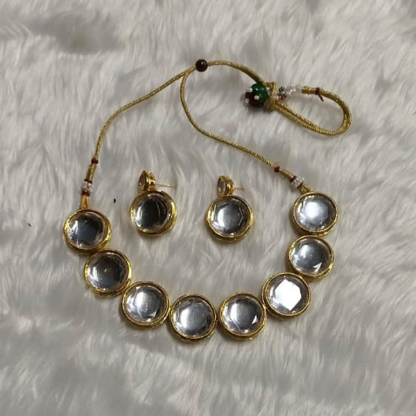 Kumavat Jewels Gold Plated Kundan Stone Necklace Set