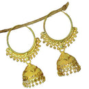 Mahavir Gold Plated Beads Jhumki Earrings
