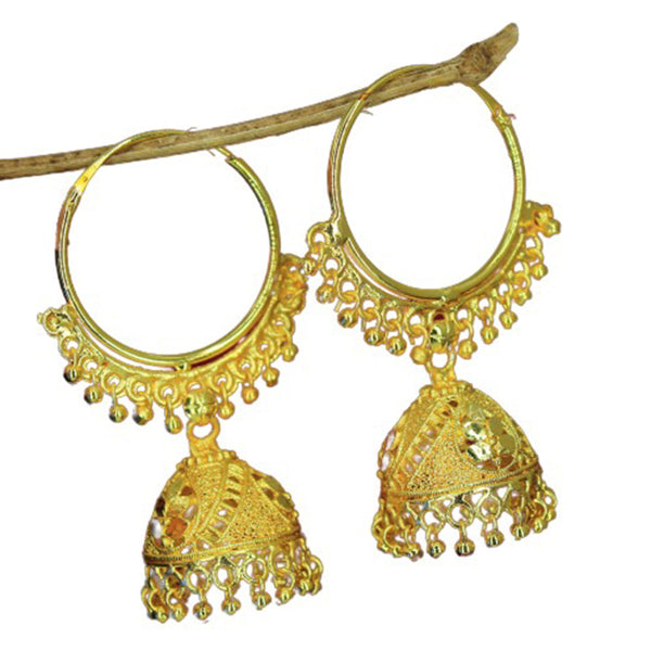 Mahavir Gold Plated Beads Jhumkis Earrings