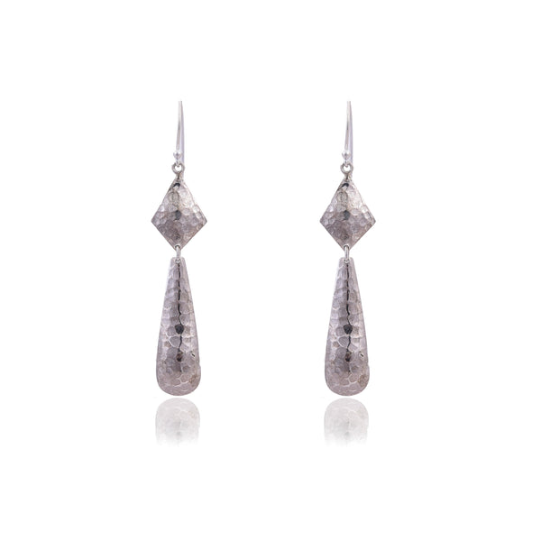 Silver Mountain Sterling Silver Hammered Earring