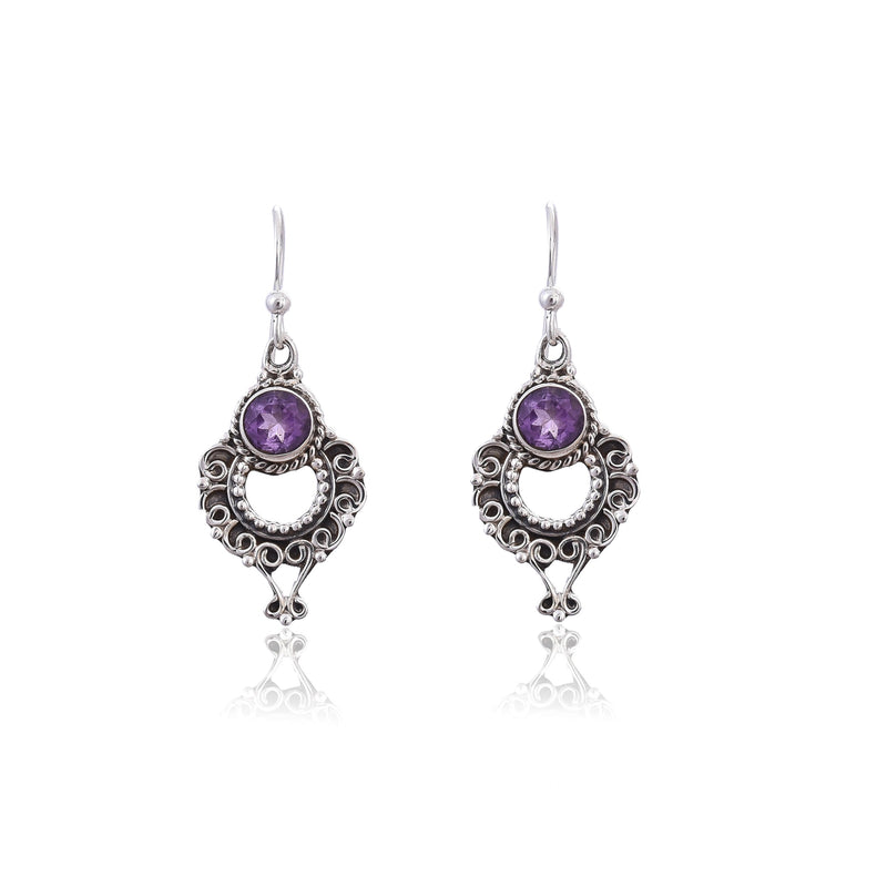 Silver Mountain 925 Silver Amethyst Earring