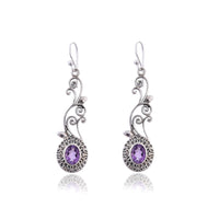 Silver Mountain Sterling Silver Amethyst Earring