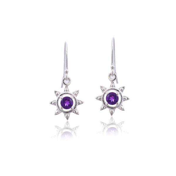 Silver Mountain 925 Silver Amethyst hook Earring