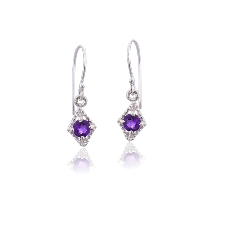 Silver Mountain 925 Silver Amethyst hook Earring