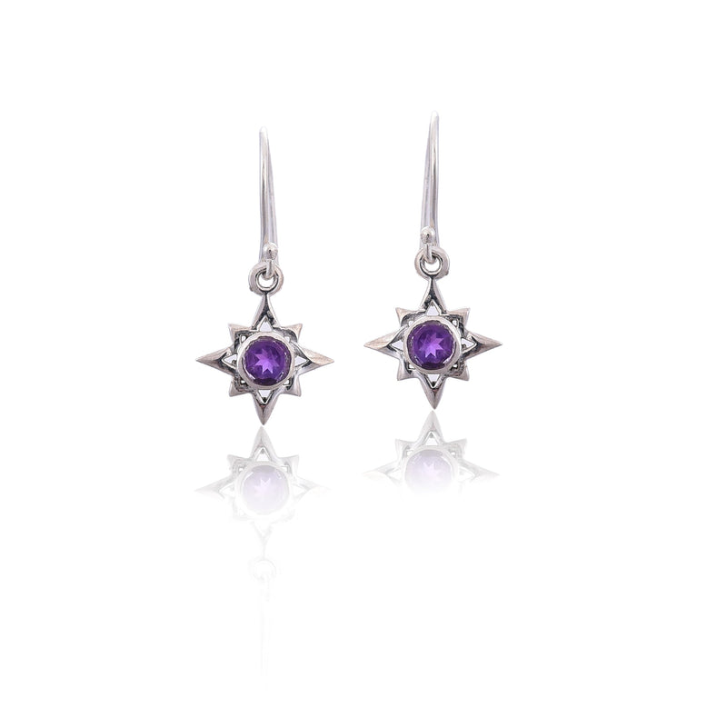 Silver Mountain 925 Silver Amethyst hook Earring