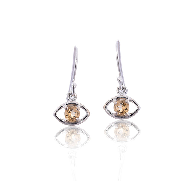 Silver Mountain Citrine Eye shape silver 925 earring