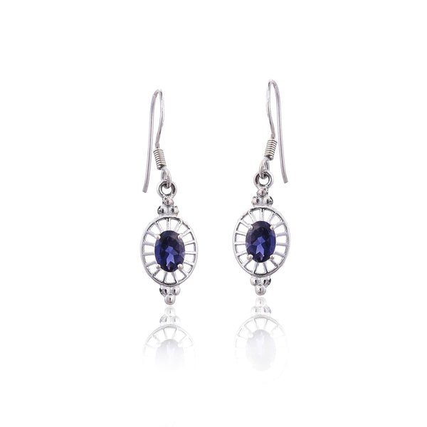 Silver Mountain Sterling Silver Iolite Earring
