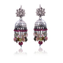 Silver Mountain Multi Tourmaline & Ruby drops sterling silver earring