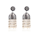 Silver Mountain Silver pearl jhumka