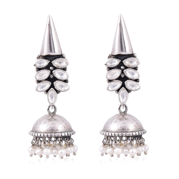 Silver Mountain 925 Silver pearl jhumka earring