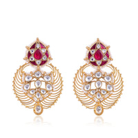 Silver Mountain Silver gold plated Kundan Pearl Earring