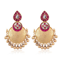 Silver Mountain Silver gold plated Kundan work earring