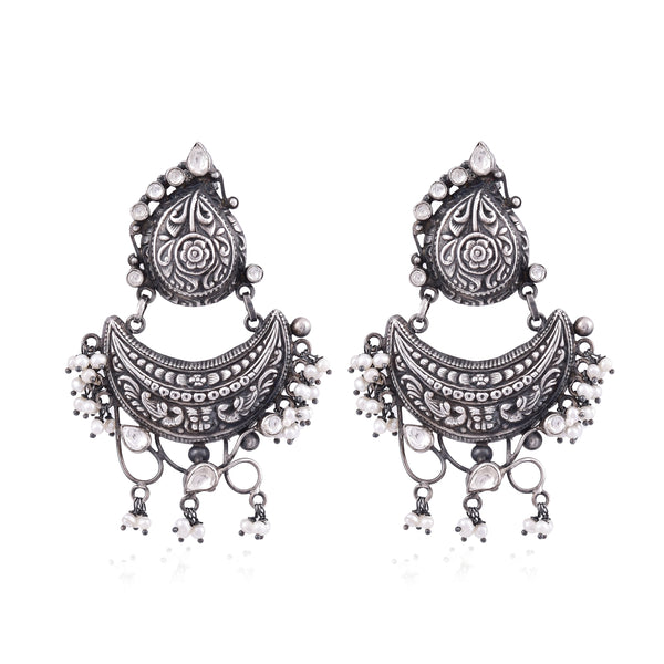 Silver Mountain Sterling Silver antique oxidised earring