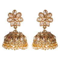 Kord Store Good-Looking Flower Pearl Gold Plated Jhumki Earring For Women  - KSEAR70044