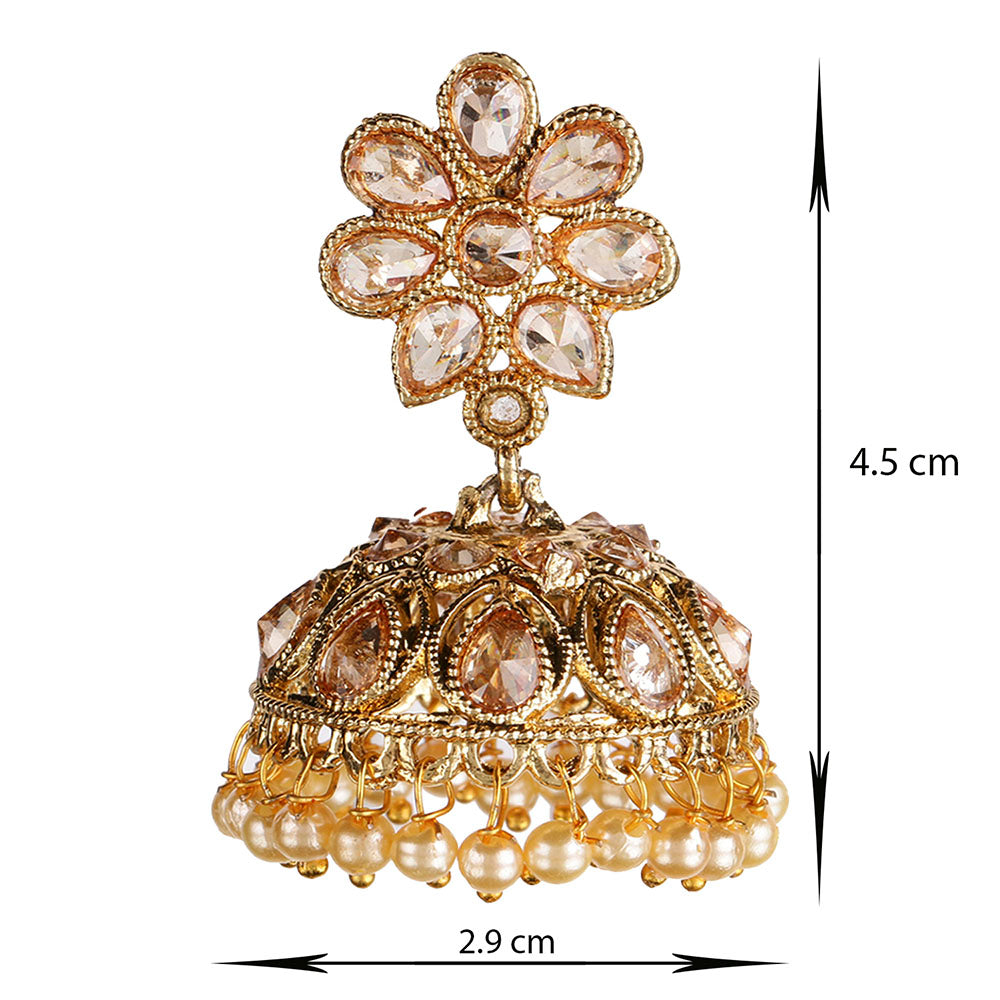 Kord Store Good-Looking Flower Pearl Gold Plated Jhumki Earring For Women  - KSEAR70044