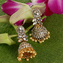 Kord Store Enchanting Latkan Pearls White Stone Gold Plated Jhumki Earring For Women  - KSEAR70050