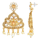 Kord Store Glimmery Flower Latkan Pearl Gold Plated Dangle Earring For Women - KSEAR70213
