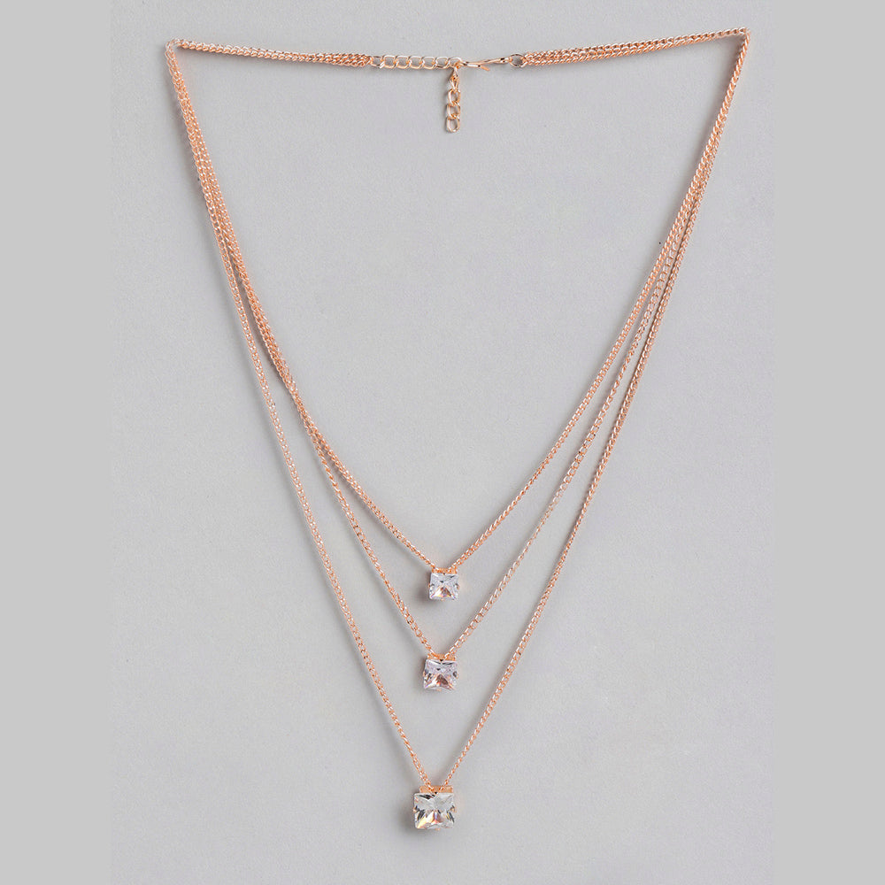 Kord Store Excellent Rose Gold and Oxidised Plated Set Of 2 Necklace combo For Girls and Women  - KSJWLRYCOMBO37