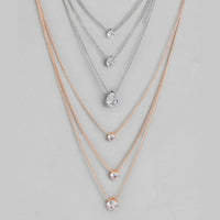 Kord Store Modern Rose Gold and Oxidised Plated Set Of 2 Necklace combo For Girls and Women  - KSJWLRYCOMBO39