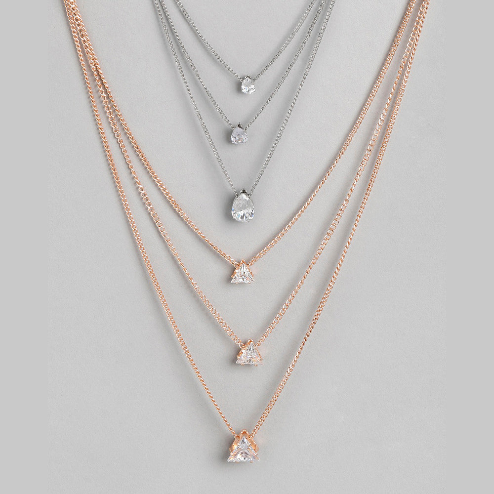 Kord Store Desirable Rose Gold and Oxidised Plated Set Of 2 Necklace combo For Girls and Women  - KSJWLRYCOMBO40