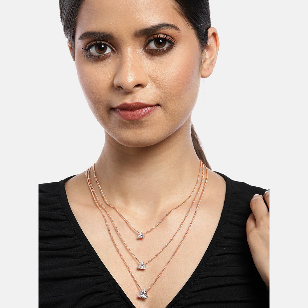 Kord Store Desirable Rose Gold and Oxidised Plated Set Of 2 Necklace combo For Girls and Women  - KSJWLRYCOMBO40