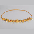 Kord Store Traditional Gold plated Ruby and Pearl Kamarbandh For Girls and Women