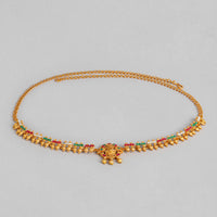 Kord Store Ethinic Gold plated Ruby and White Stone Kamarbandh For Girls and Women