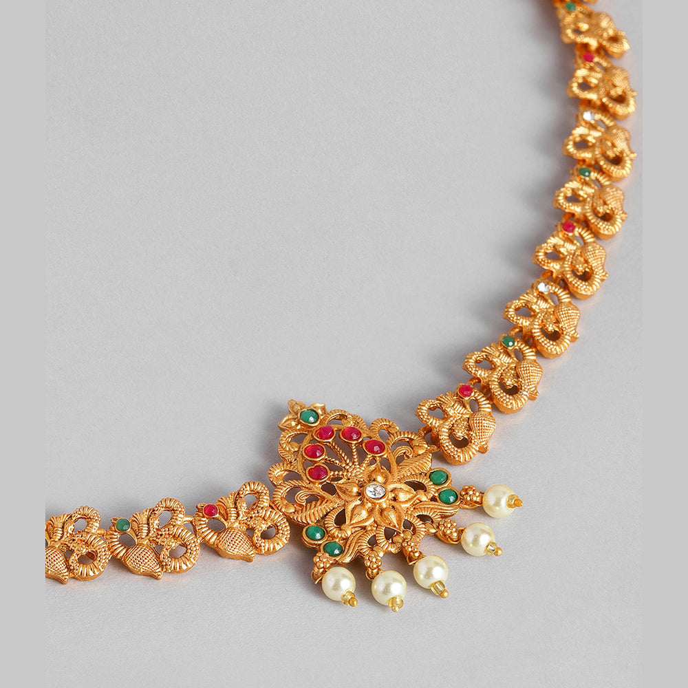 Kord Store Gorgeous Gold plated Ruby and Pearl Kamarbandh For Girls and Women