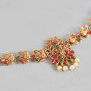 Kord Store Ethinic Gold plated Ruby and Pearl Kamarbandh For Girls and Women