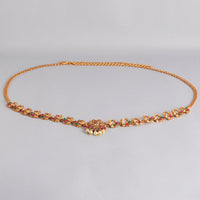 Kord Store Ethinic Gold plated Ruby and Pearl Kamarbandh For Girls and Women