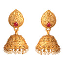 Kord Store Traditional Flower Peacock Ball Chain Gold Plated Matinee Necklace Set For Women  - KSNKE60007