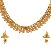 Kord Store Traditional Paisley Design Gold Plated Choker Necklace Set For Women