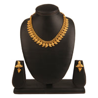 Kord Store Traditional Paisley Design Gold Plated Choker Necklace Set For Women