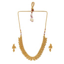 Kord Store Traditional Paisley Design Gold Plated Choker Necklace Set For Women