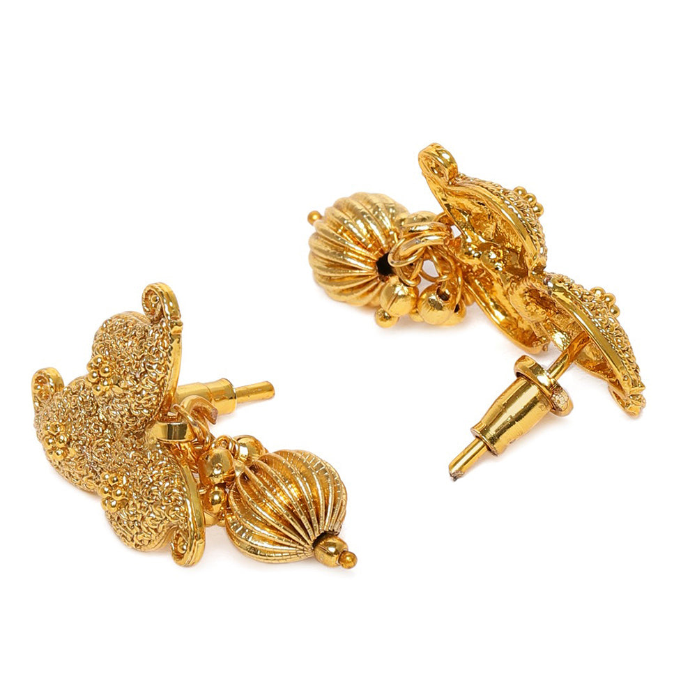 Kord Store Traditional Paisley Design Gold Plated Choker Necklace Set For Women