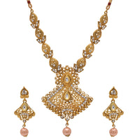 Kord Store Traditional Filigree & Paisley Design Gold Plated Princess Necklace Set For Women  - KSNKE60080
