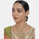 Kord Store Traditional Filigree & Paisley Design Gold Plated Princess Necklace Set For Women  - KSNKE60080