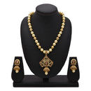 Kord Store Designer Pearls Mala Gold Plated Long Haram Necklace Set For Women  - KSNKE60084