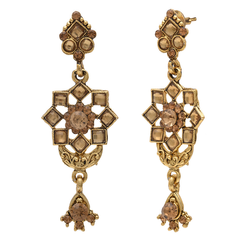 Kord Store Appealing Traditional Lct Stone Bridal Gold Plated Choker Necklace Set For Women  - KSNKE60112