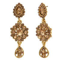 Kord Store Traditional Designer Flower Shape Lct Stone Gold Plated Choker Necklace Set For Women  - KSNKE60113