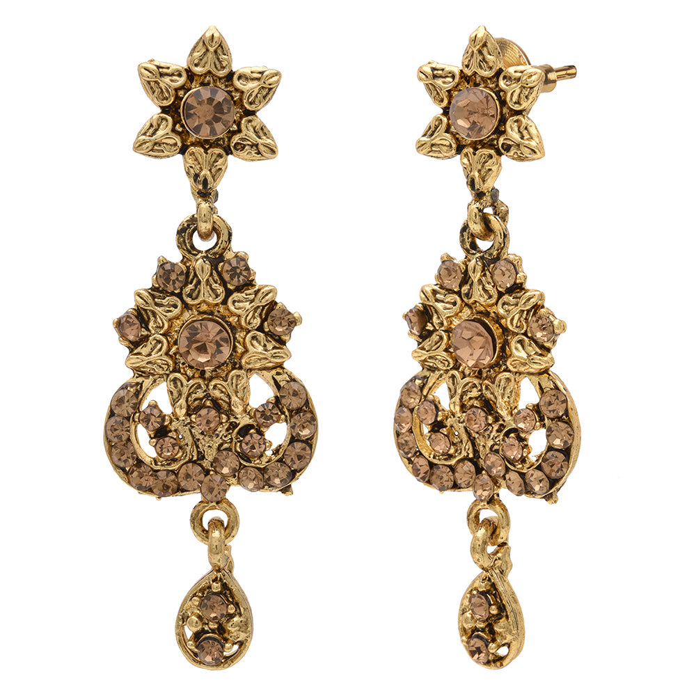 Kord Store Traditional Designer Flower Shape Lct Stone Gold Plated Choker Necklace Set For Women  - KSNKE60115