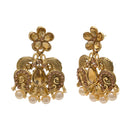 Kord Store Rajwadi Look Designer Flower Shape Pearl Gold Plated Choker Necklace Set For Women  - KSNKE60123