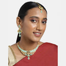 Kord Store Rajwadi Look Flower Shape Lct Stone Meenakari Choker Necklace Set For Women  - KSNKE60148