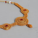 Kord Store Traditional Gold Plated Golden Boll Round Shape Choker Necklace set For Girls and Women  - KSNKE60219