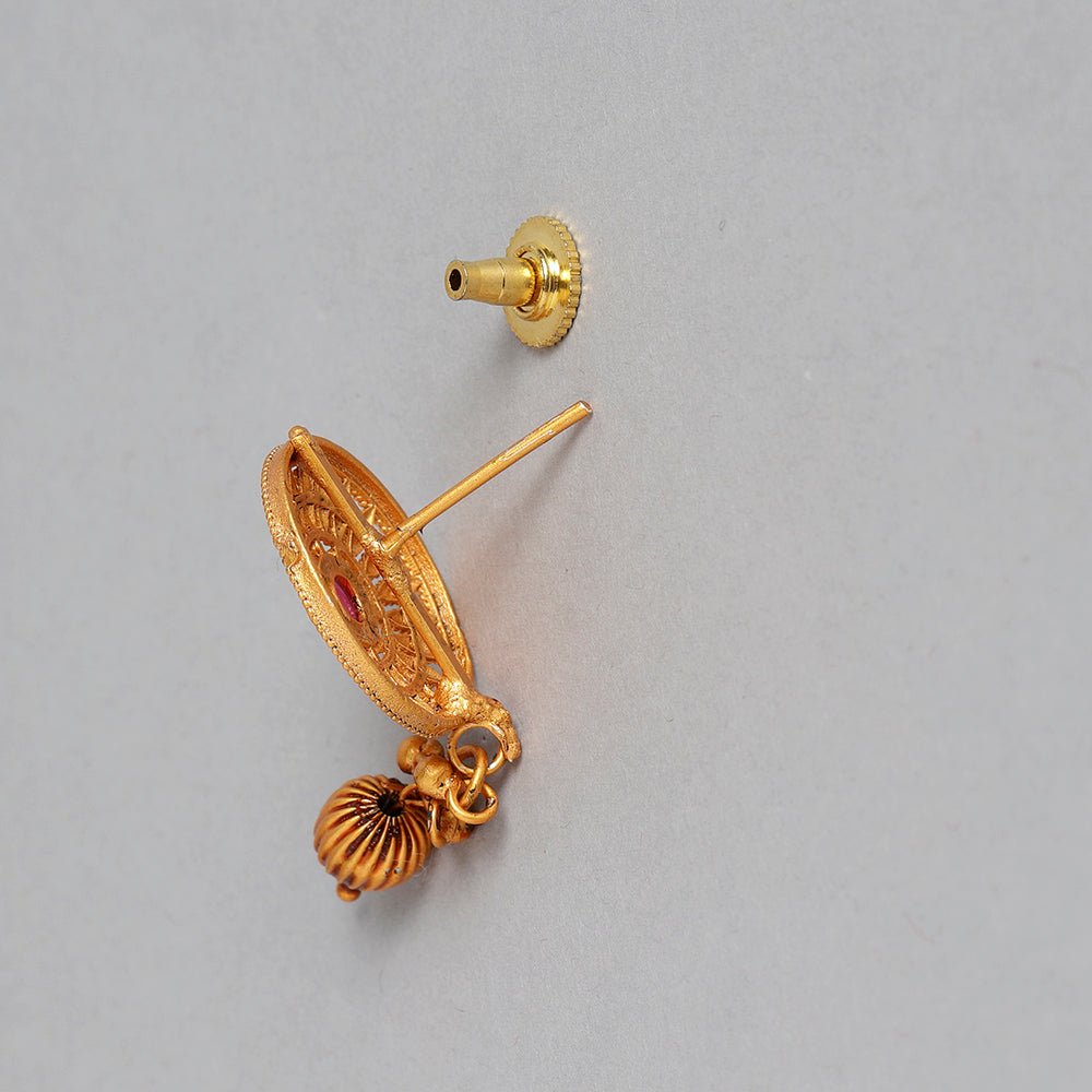 Kord Store Traditional Gold Plated Golden Boll Round Shape Choker Necklace set For Girls and Women  - KSNKE60219