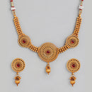 Kord Store Traditional Gold Plated Golden Boll Round Shape Choker Necklace set For Girls and Women  - KSNKE60219