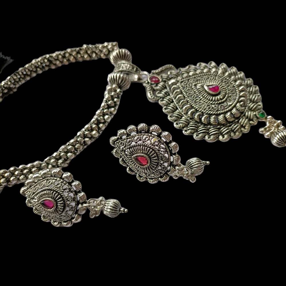 Kord Store Delightful Oxidies Plated Heart Shape Choker Necklace set For Girls and Women  - KSNKE60224